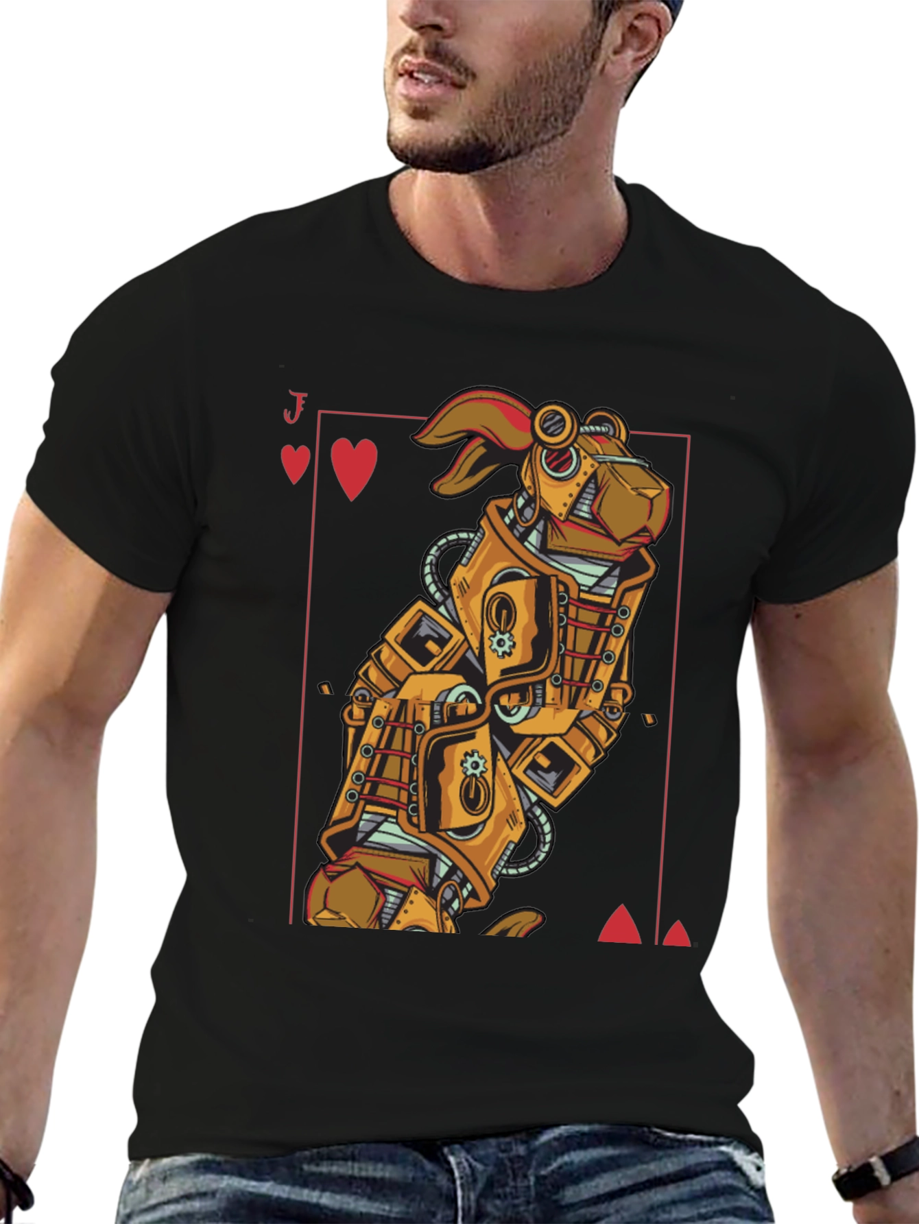 Steampunk Robot Rabbit T-Shirt - Jack of Hearts