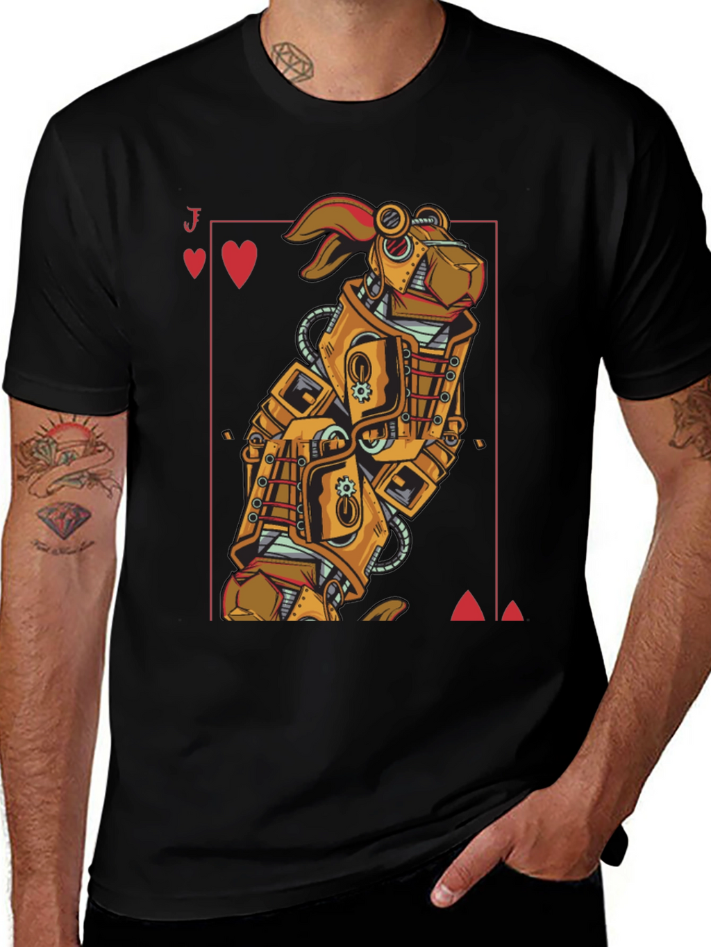 Steampunk Robot Rabbit T-Shirt - Jack of Hearts