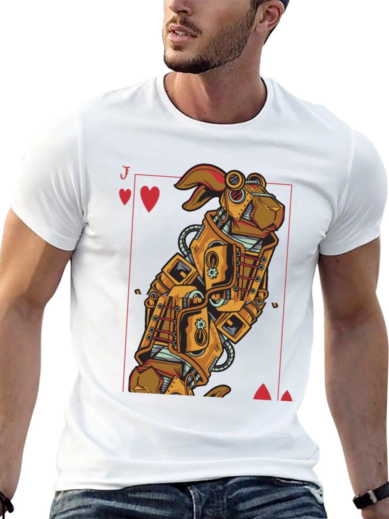 Steampunk Robot Rabbit T-Shirt - Jack of Hearts