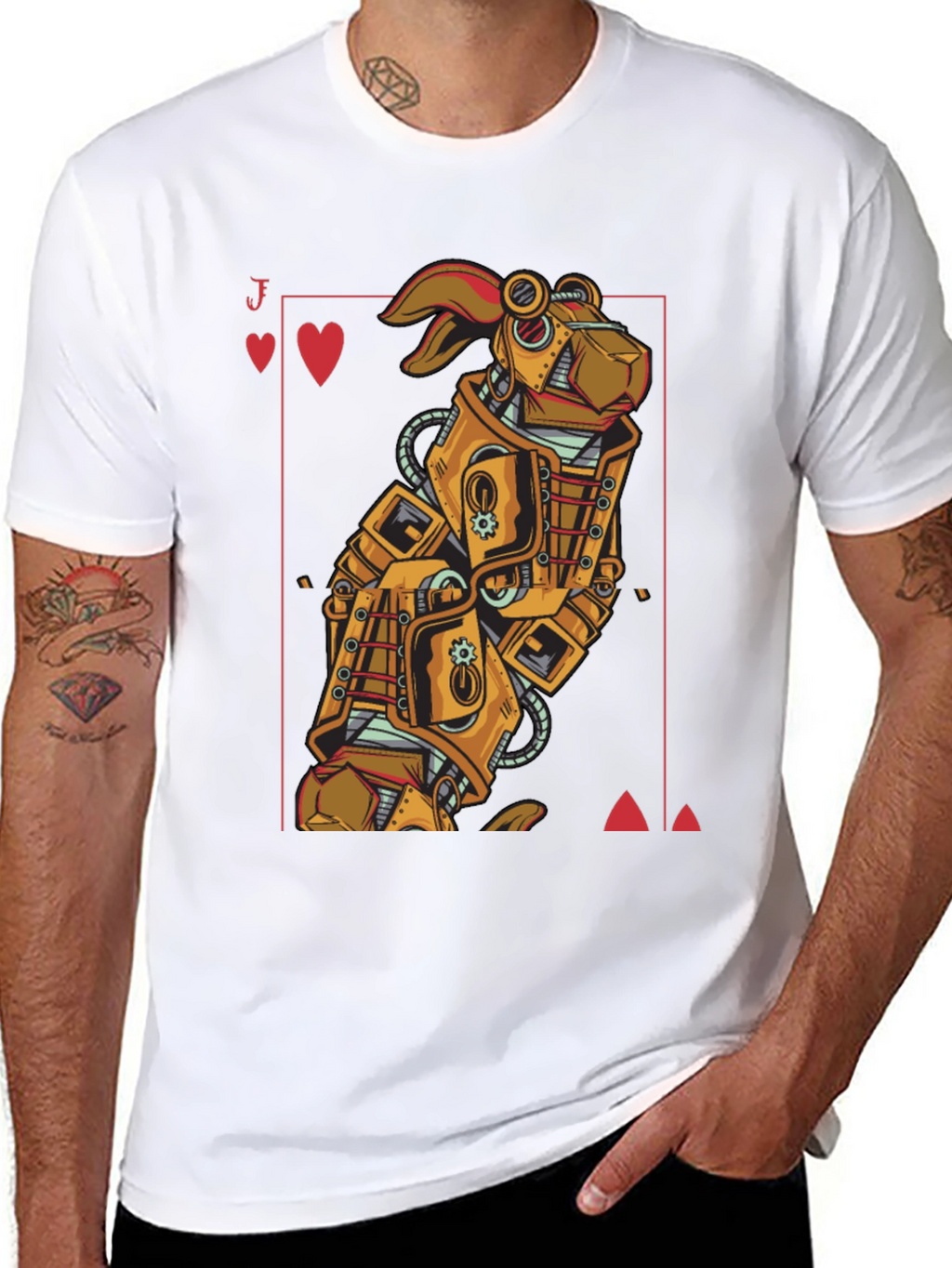 Steampunk Robot Rabbit T-Shirt - Jack of Hearts