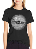 Mycology Fungus Black Graphic T-Shirt