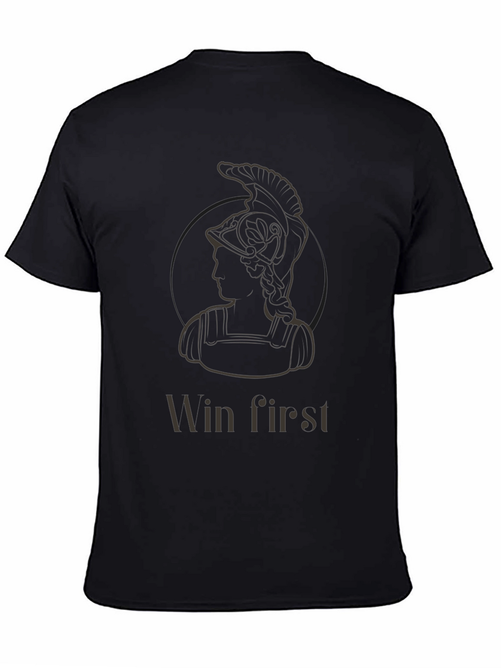 Win First Spartan Graphic Tee - Mens Black T-Shirt