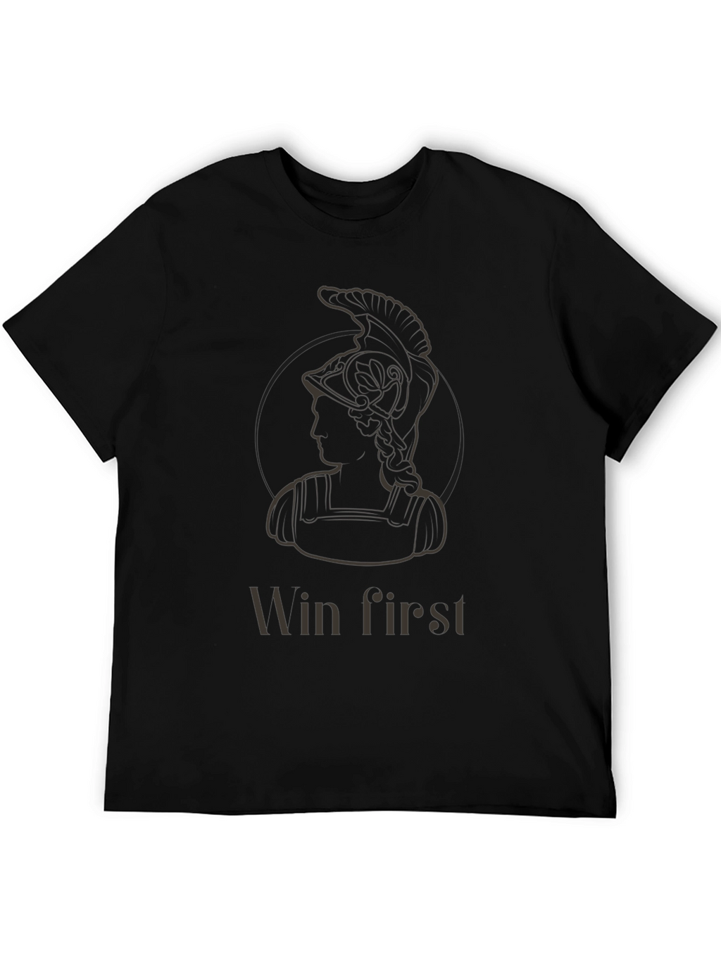 Win First Spartan Graphic Tee - Mens Black T-Shirt