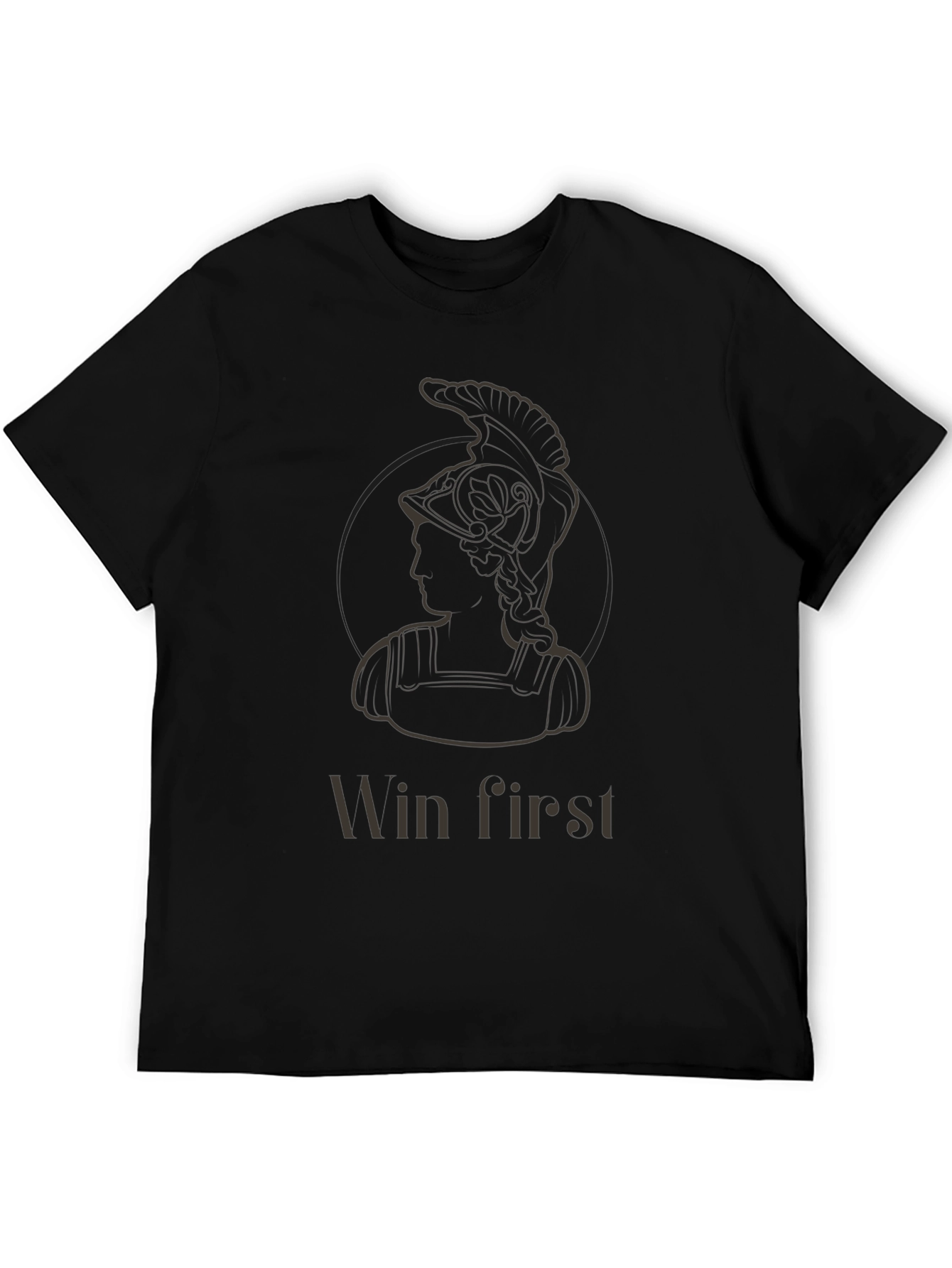 Win First Spartan Graphic Tee - Mens Black T-Shirt