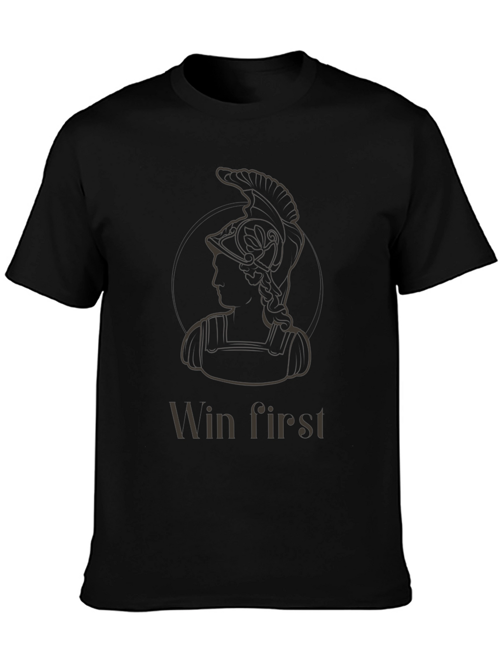 Win First Spartan Graphic Tee - Mens Black T-Shirt