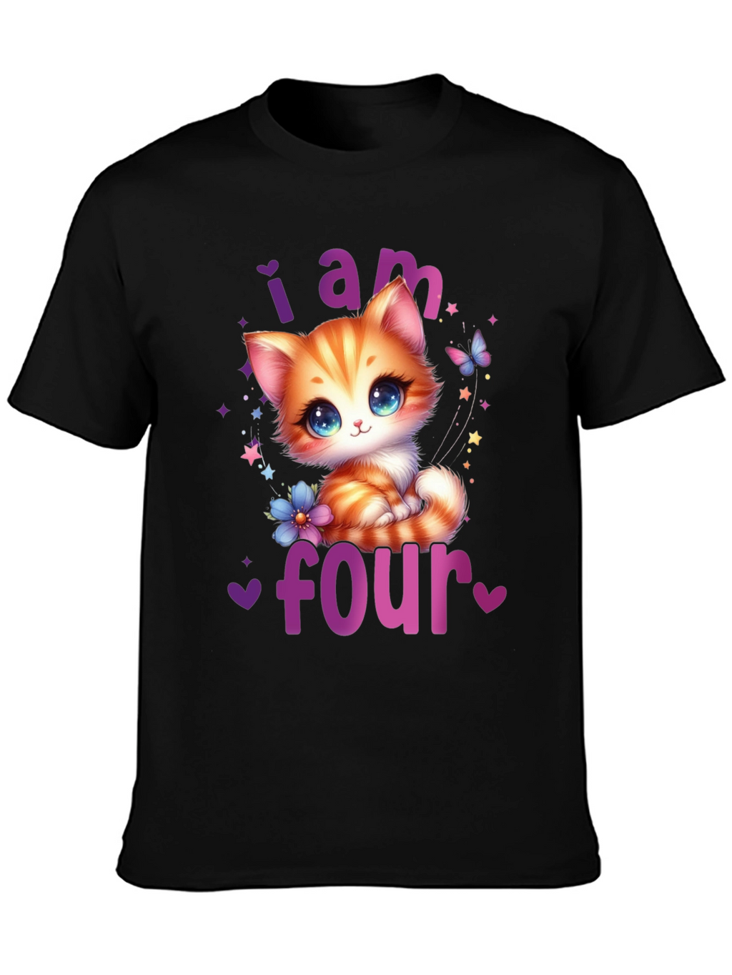 Cute Kitten 4th Birthday T-Shirt