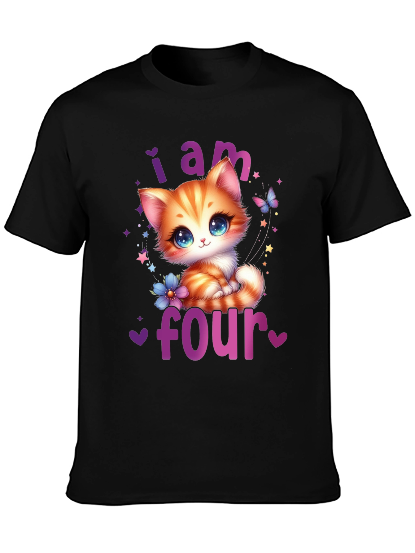 Cute Kitten 4th Birthday T-Shirt