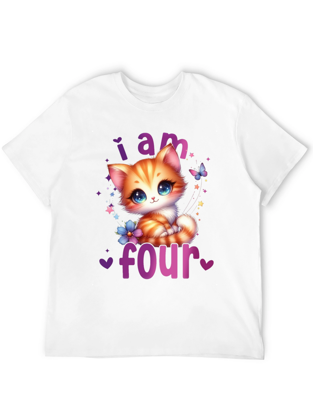Cute Kitten 4th Birthday T-Shirt