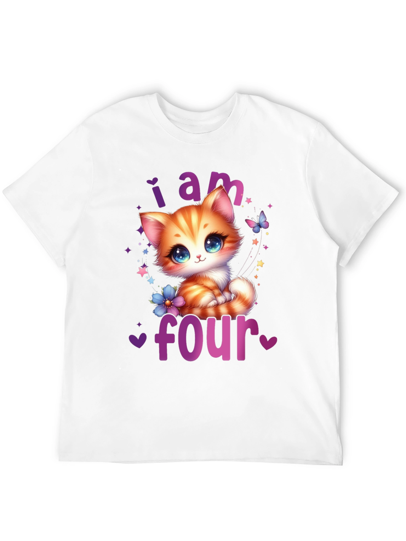 Cute Kitten 4th Birthday T-Shirt