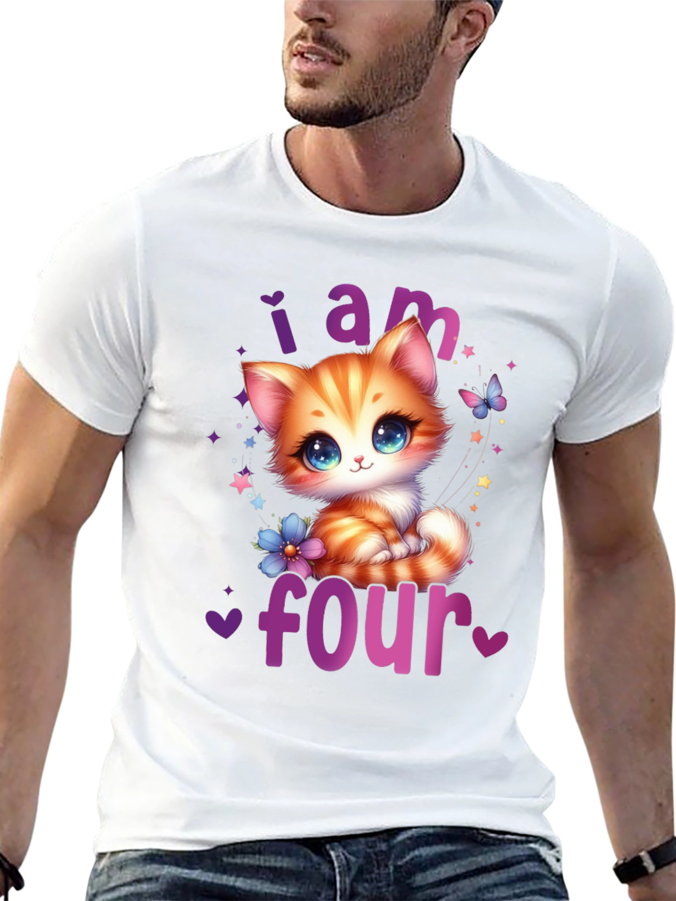 Cute Kitten 4th Birthday T-Shirt