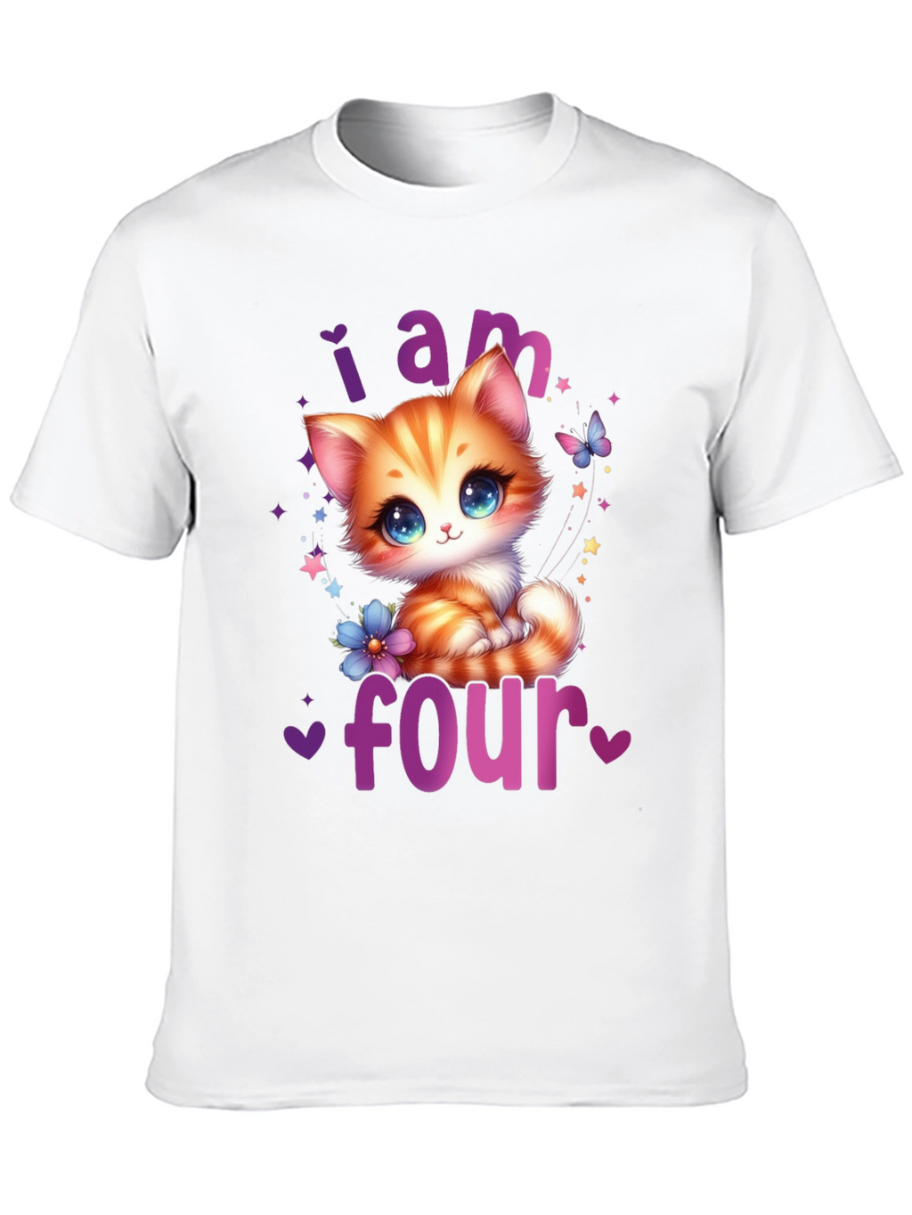 Cute Kitten 4th Birthday T-Shirt