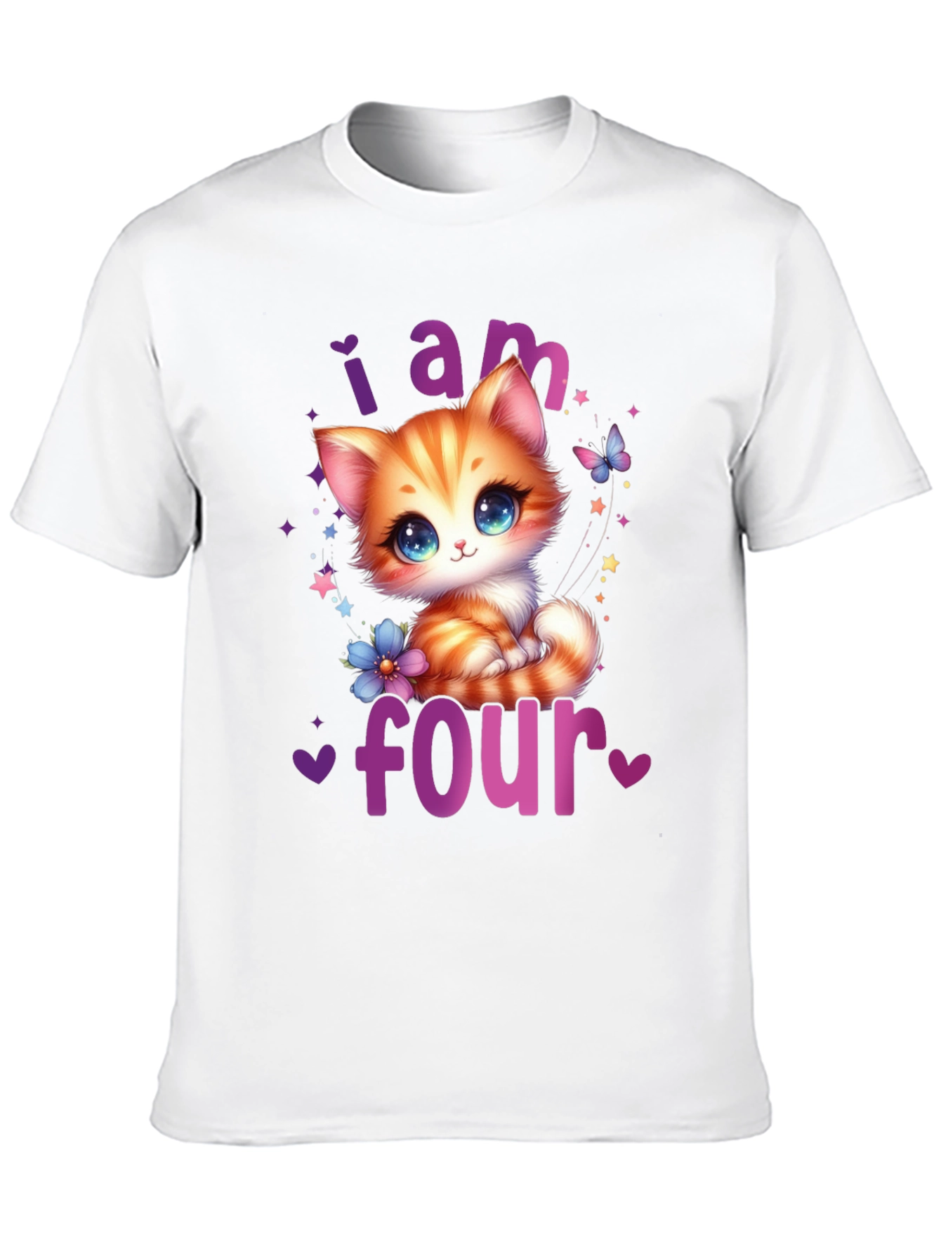 Cute Kitten 4th Birthday T-Shirt
