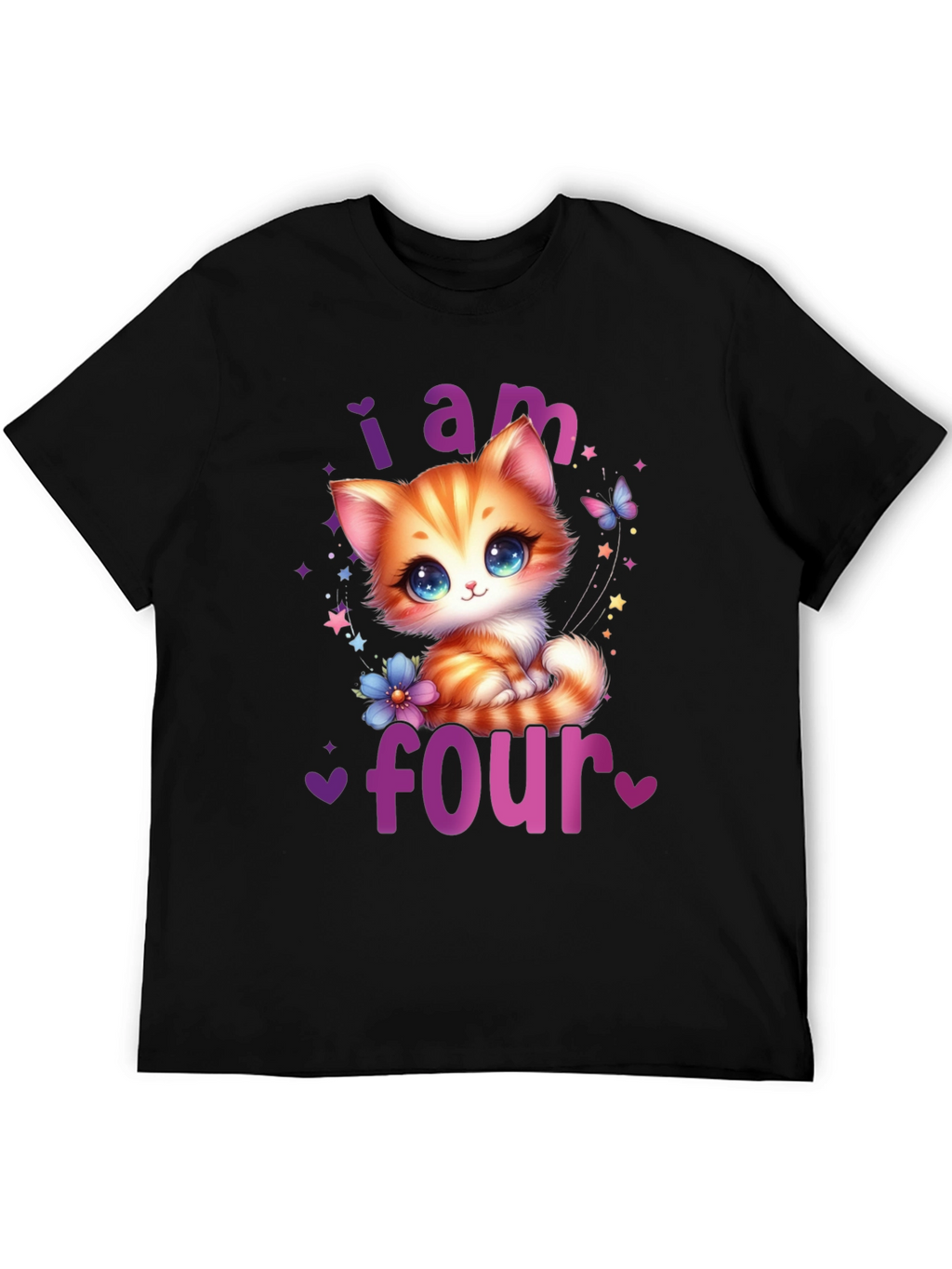 Cute Kitten 4th Birthday T-Shirt