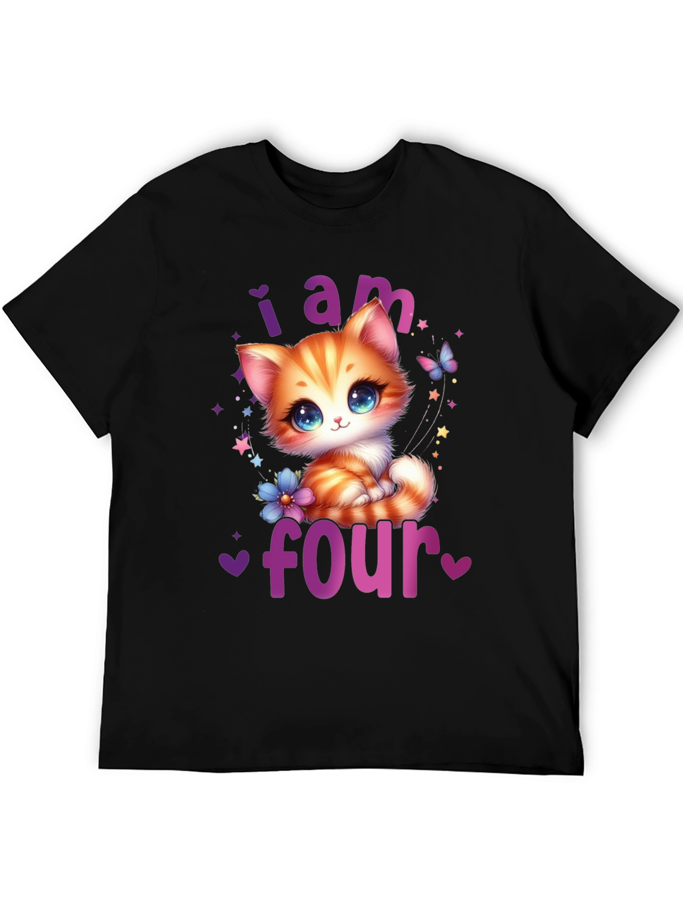 Cute Kitten 4th Birthday T-Shirt