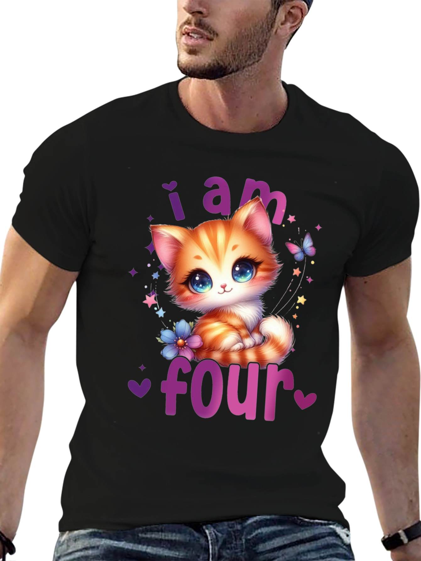 Cute Kitten 4th Birthday T-Shirt