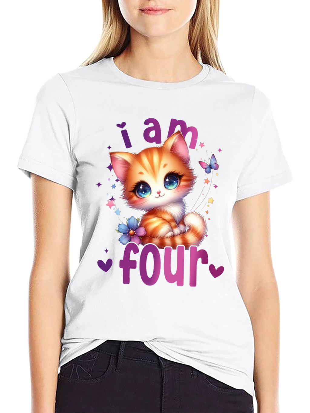 Cute Kitten 4th Birthday T-Shirt