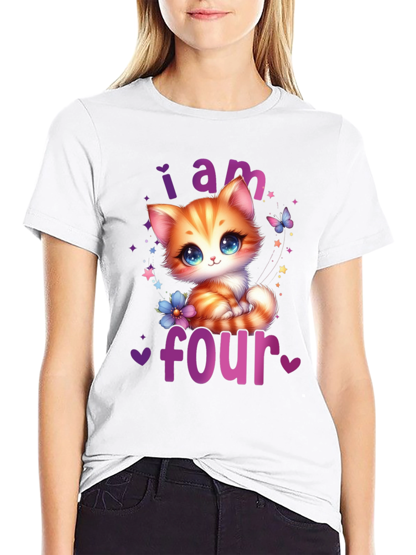 Cute Kitten 4th Birthday T-Shirt