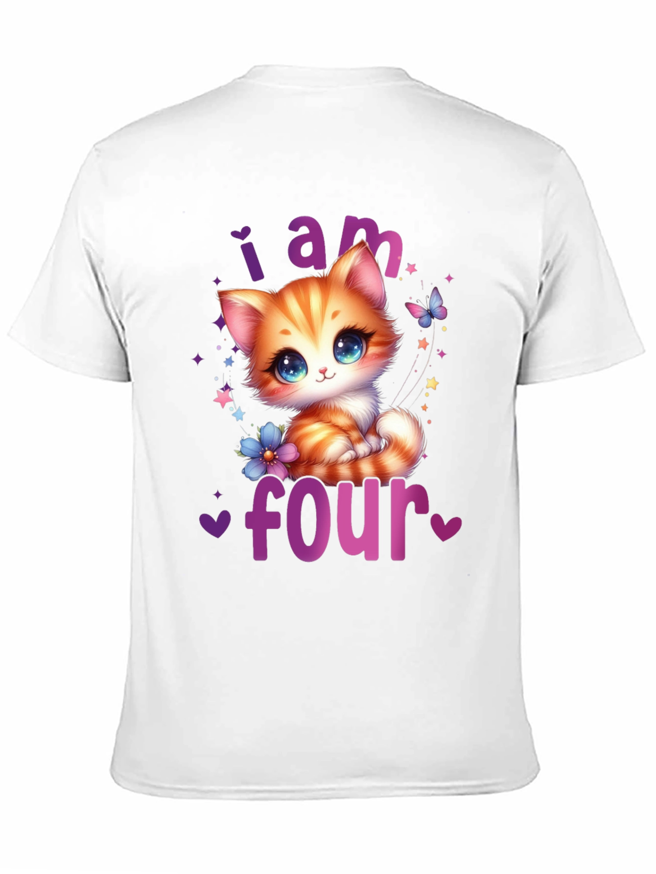 Cute Kitten 4th Birthday T-Shirt