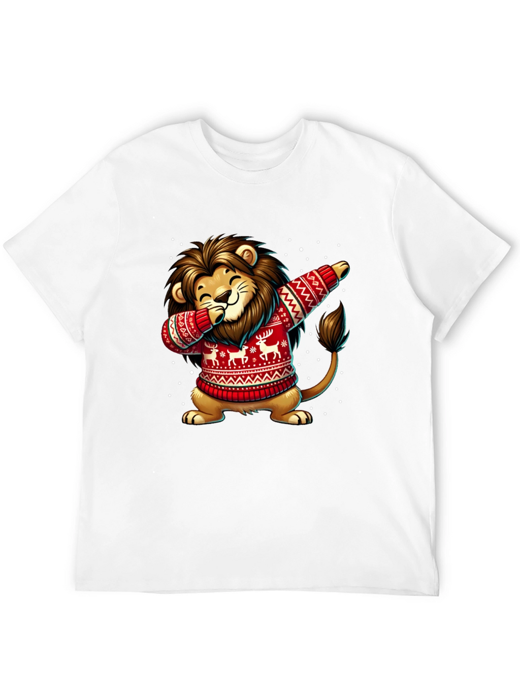 Festive Lion Dabbing T-Shirt - Holiday Edition