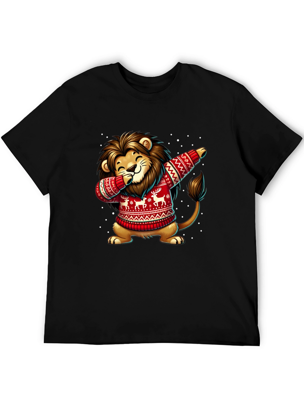 Festive Lion Dabbing T-Shirt - Holiday Edition