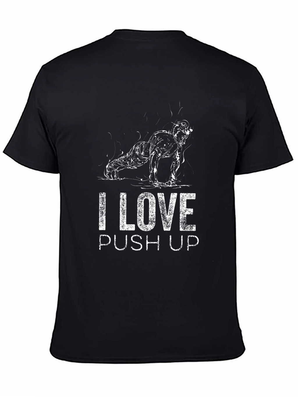 I LOVE Push Ups Black Graphic T-Shirt