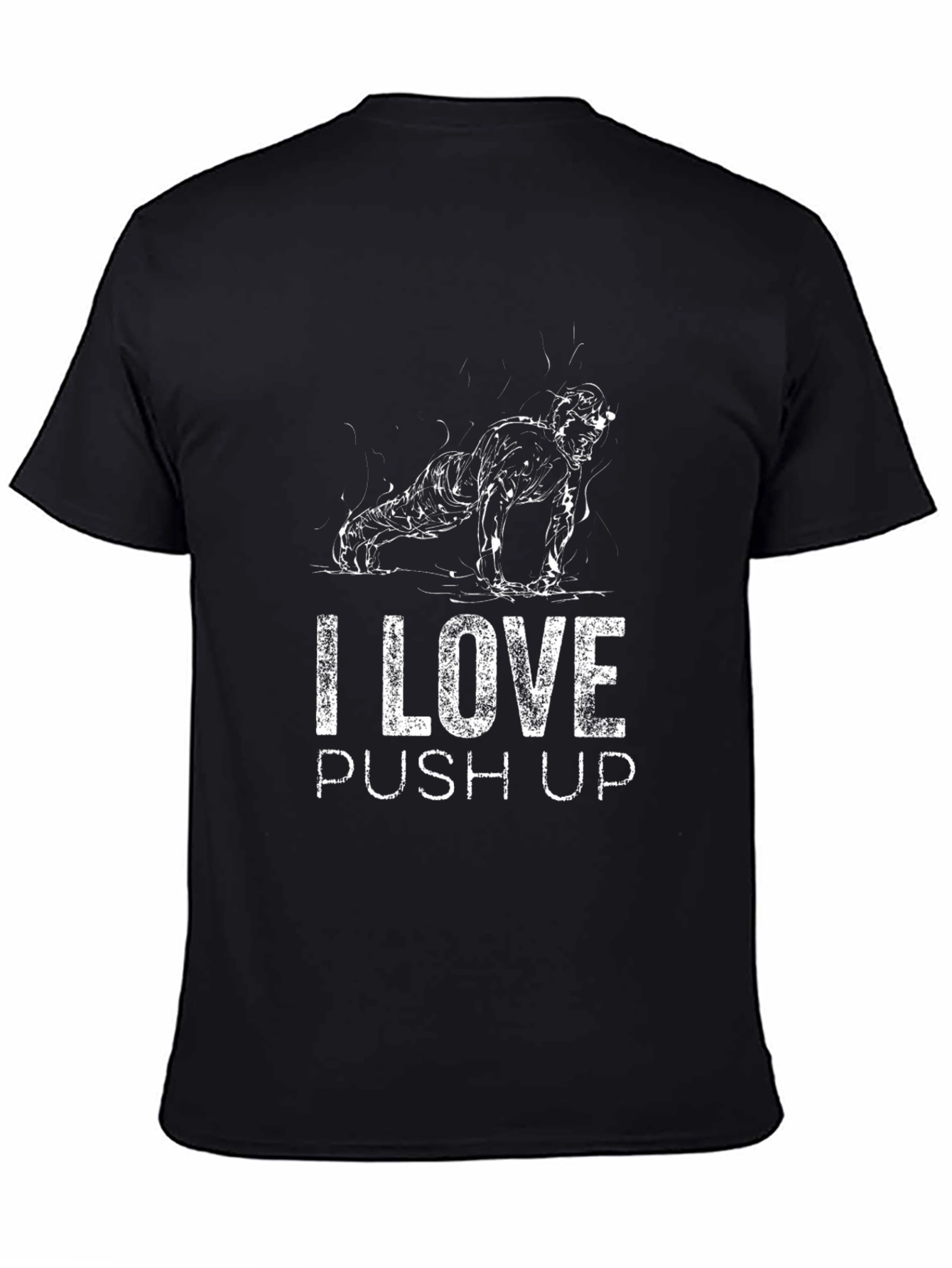 I LOVE Push Ups Black Graphic T-Shirt