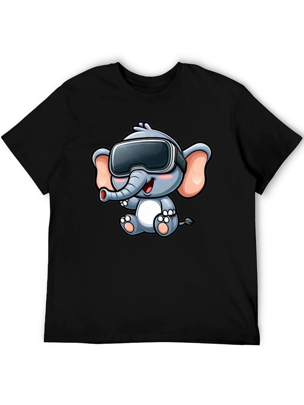 VR Elephant T-Shirt - Cute Cartoon Design
