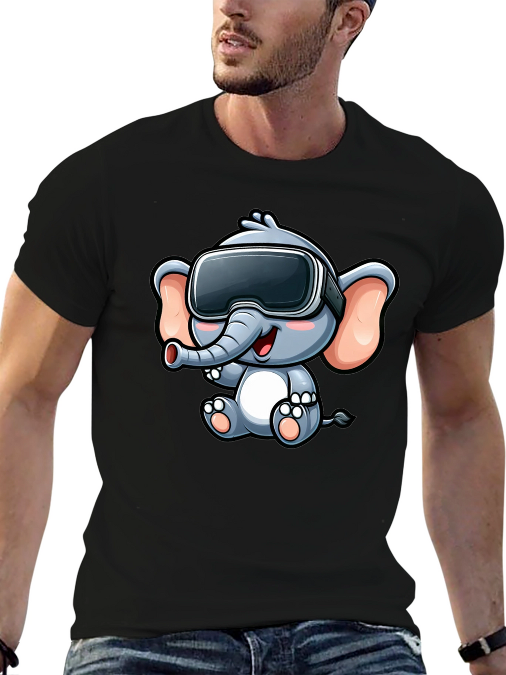 VR Elephant T-Shirt - Cute Cartoon Design