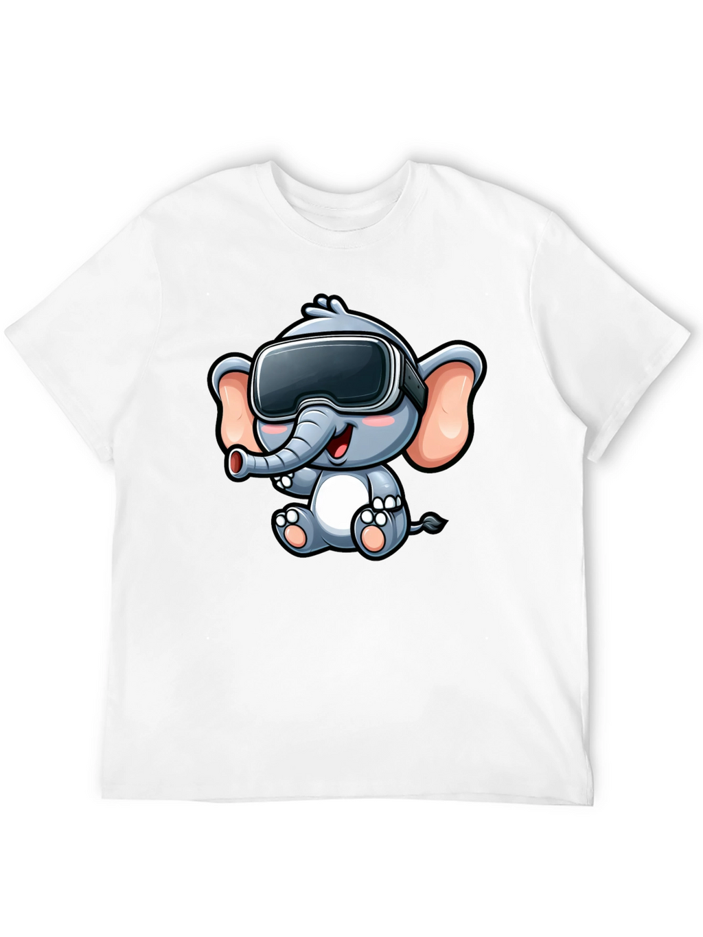VR Elephant T-Shirt - Cute Cartoon Design
