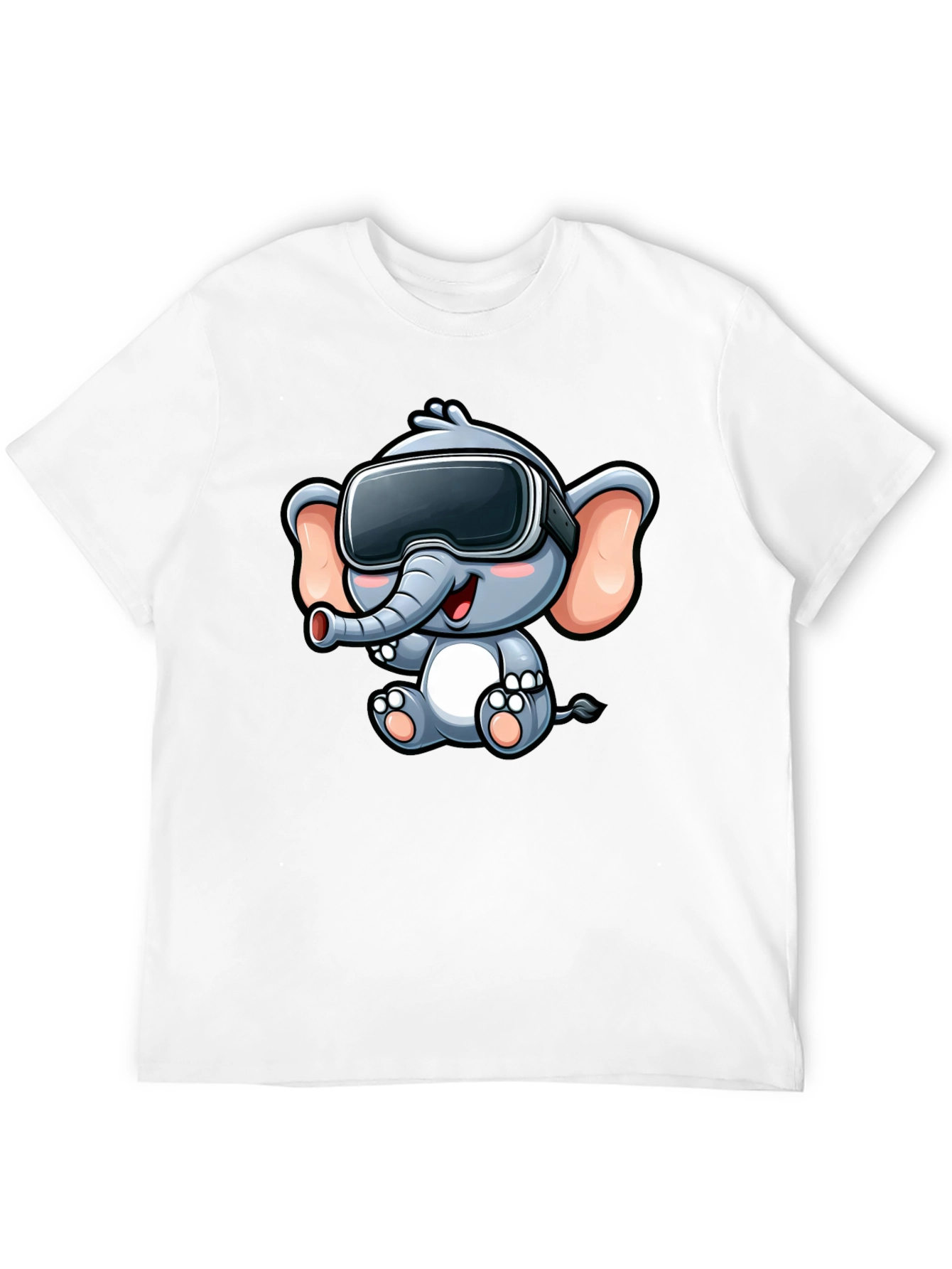 VR Elephant T-Shirt - Cute Cartoon Design