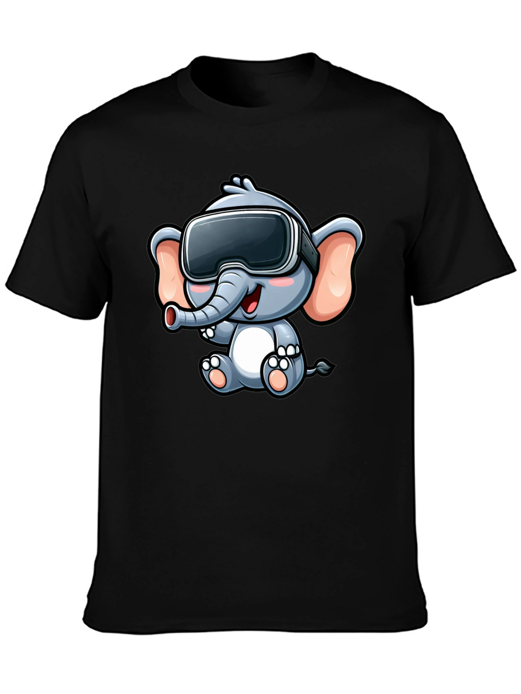 VR Elephant T-Shirt - Cute Cartoon Design