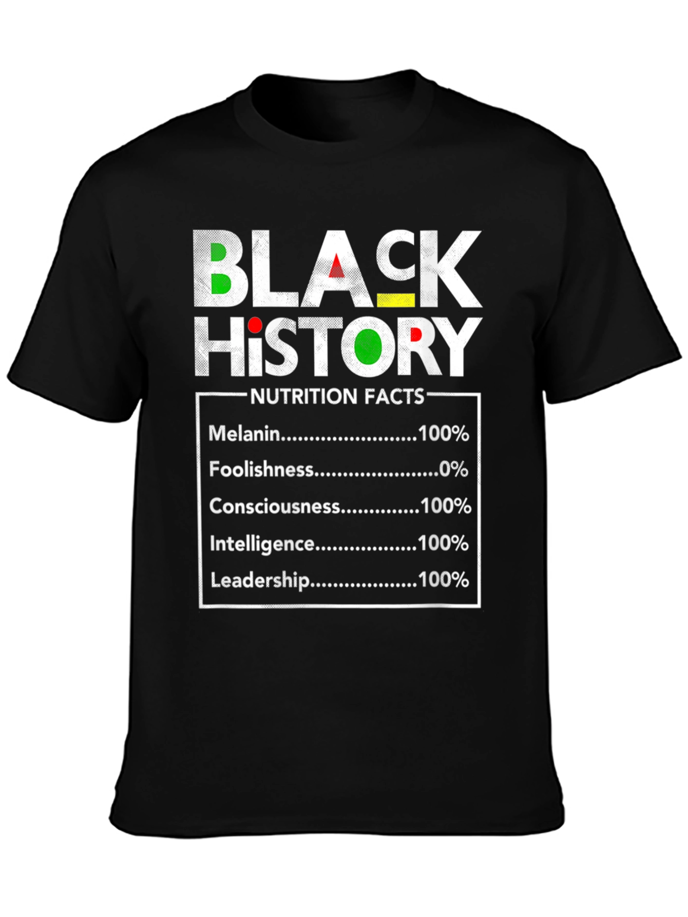Black History Nutrition Facts T-Shirt