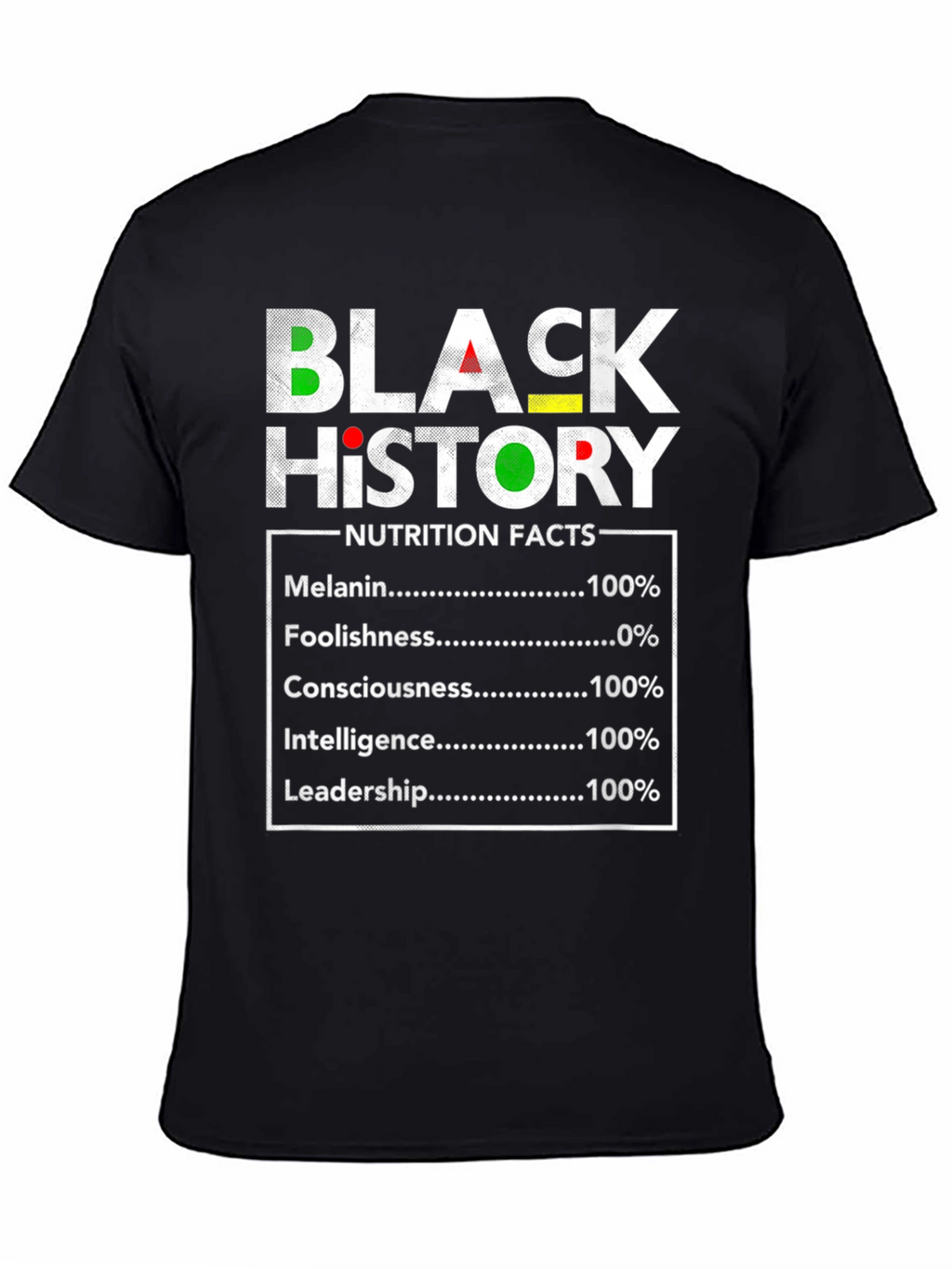 Black History Nutrition Facts T-Shirt