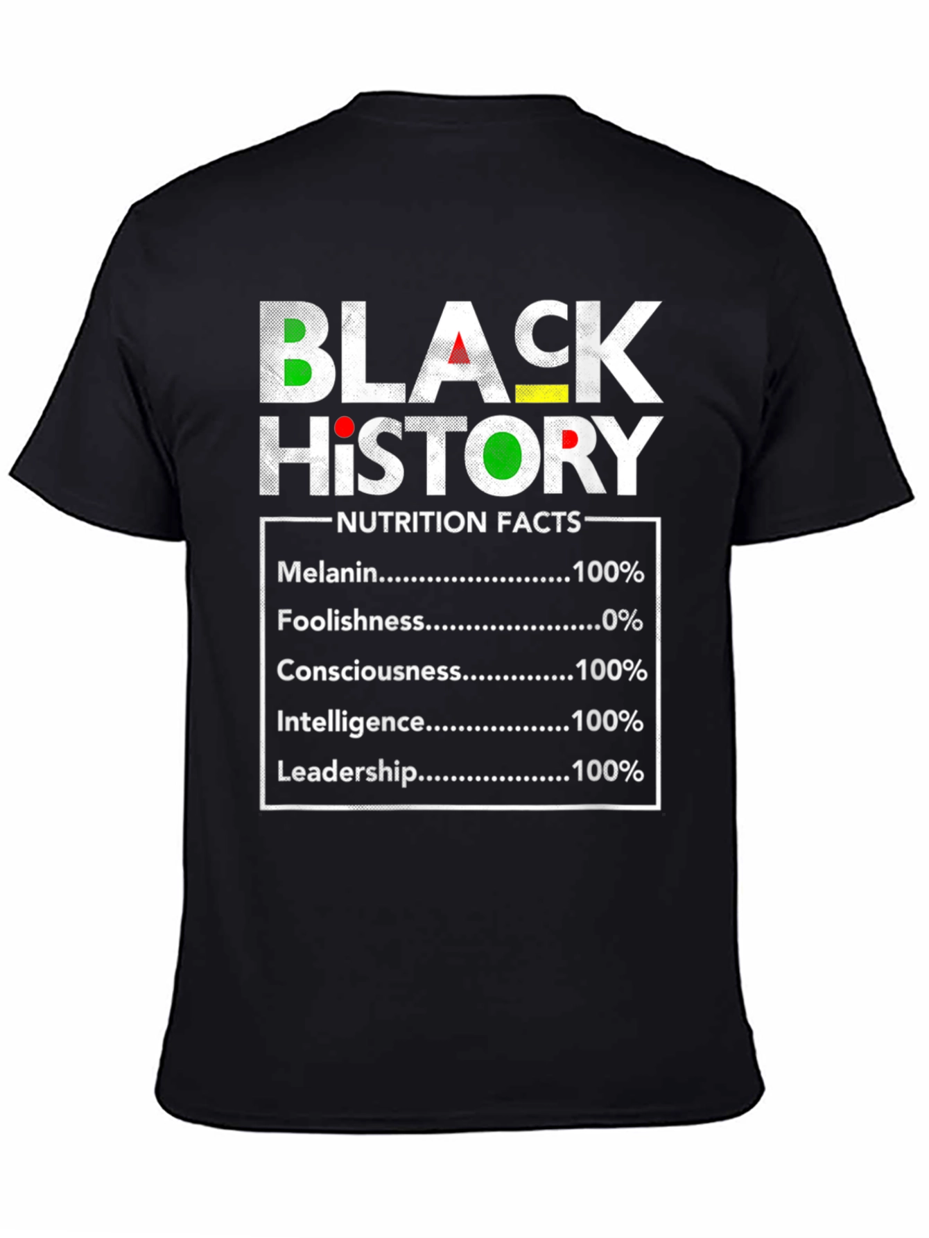 Black History Nutrition Facts T-Shirt