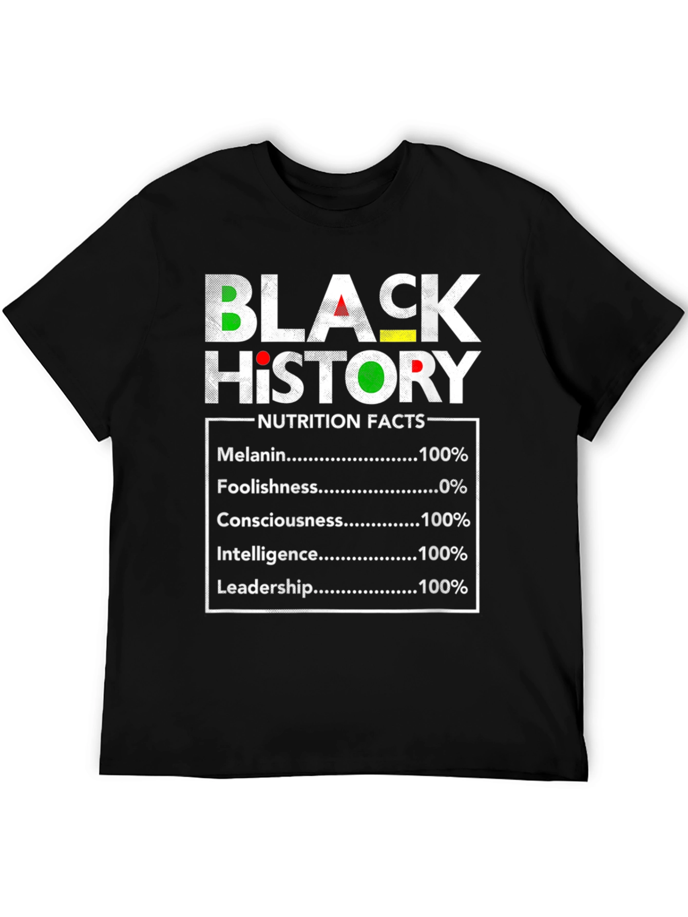 Black History Nutrition Facts T-Shirt