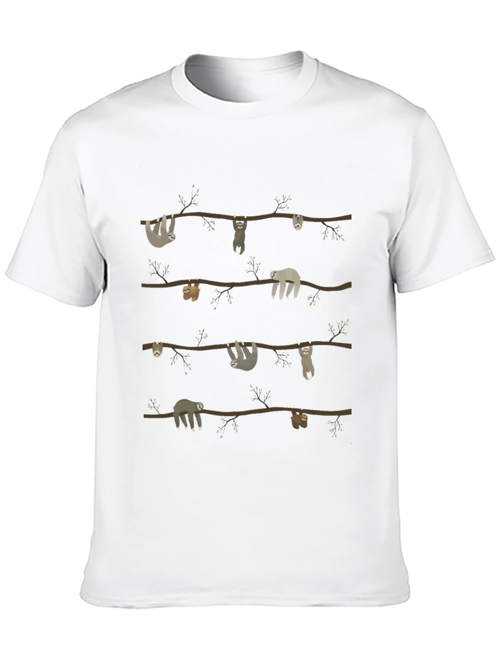 Sloth on Branches Graphic Tee - Relaxed Style