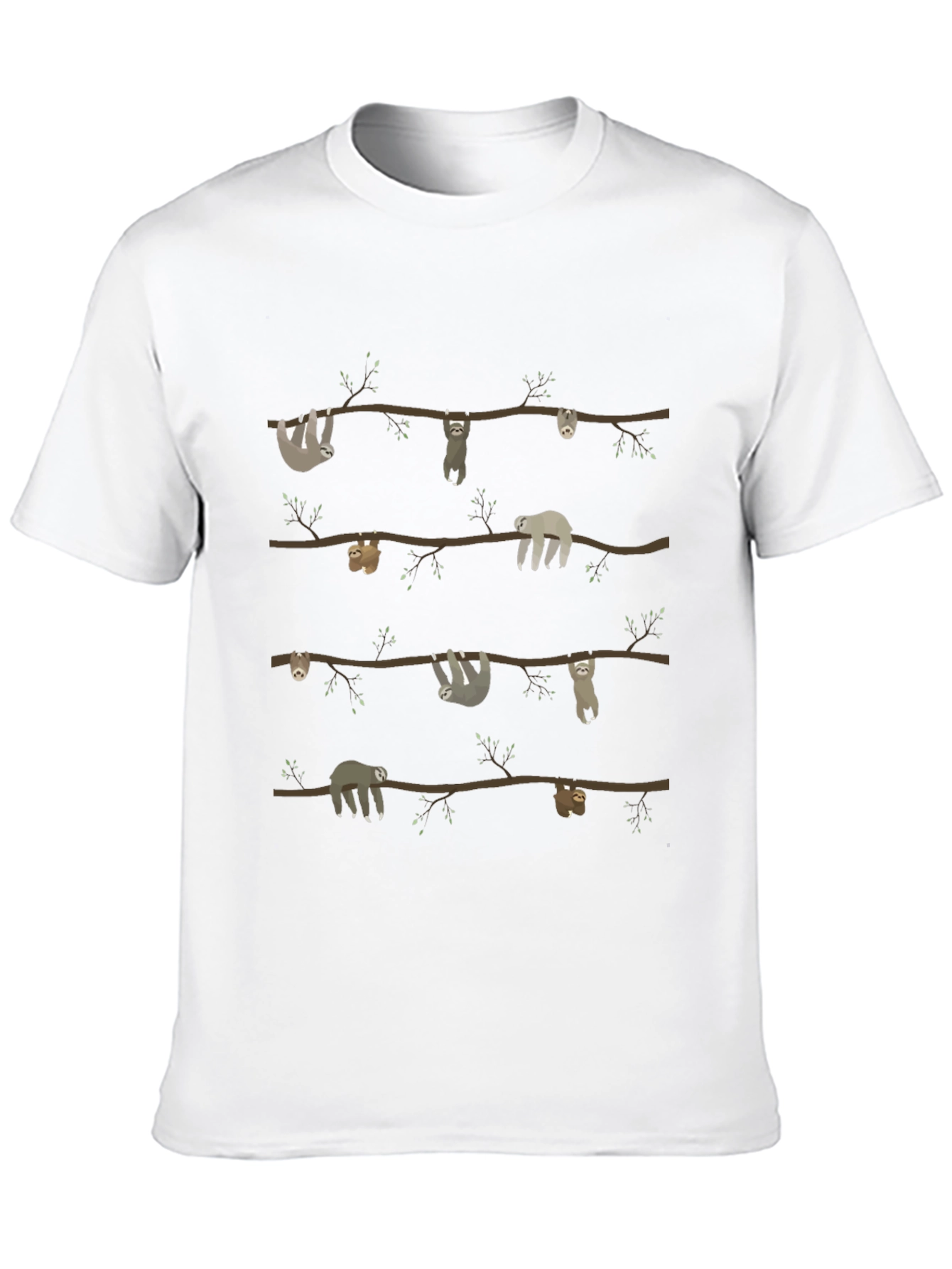 Sloth on Branches Graphic Tee - Relaxed Style