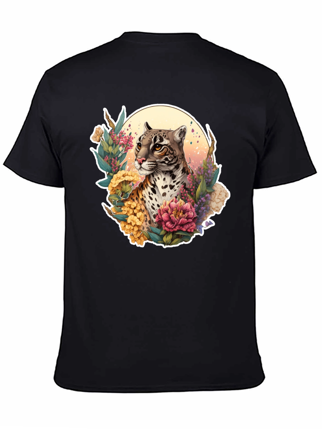 Ocelot Floral T-Shirt - Nature Inspired Design