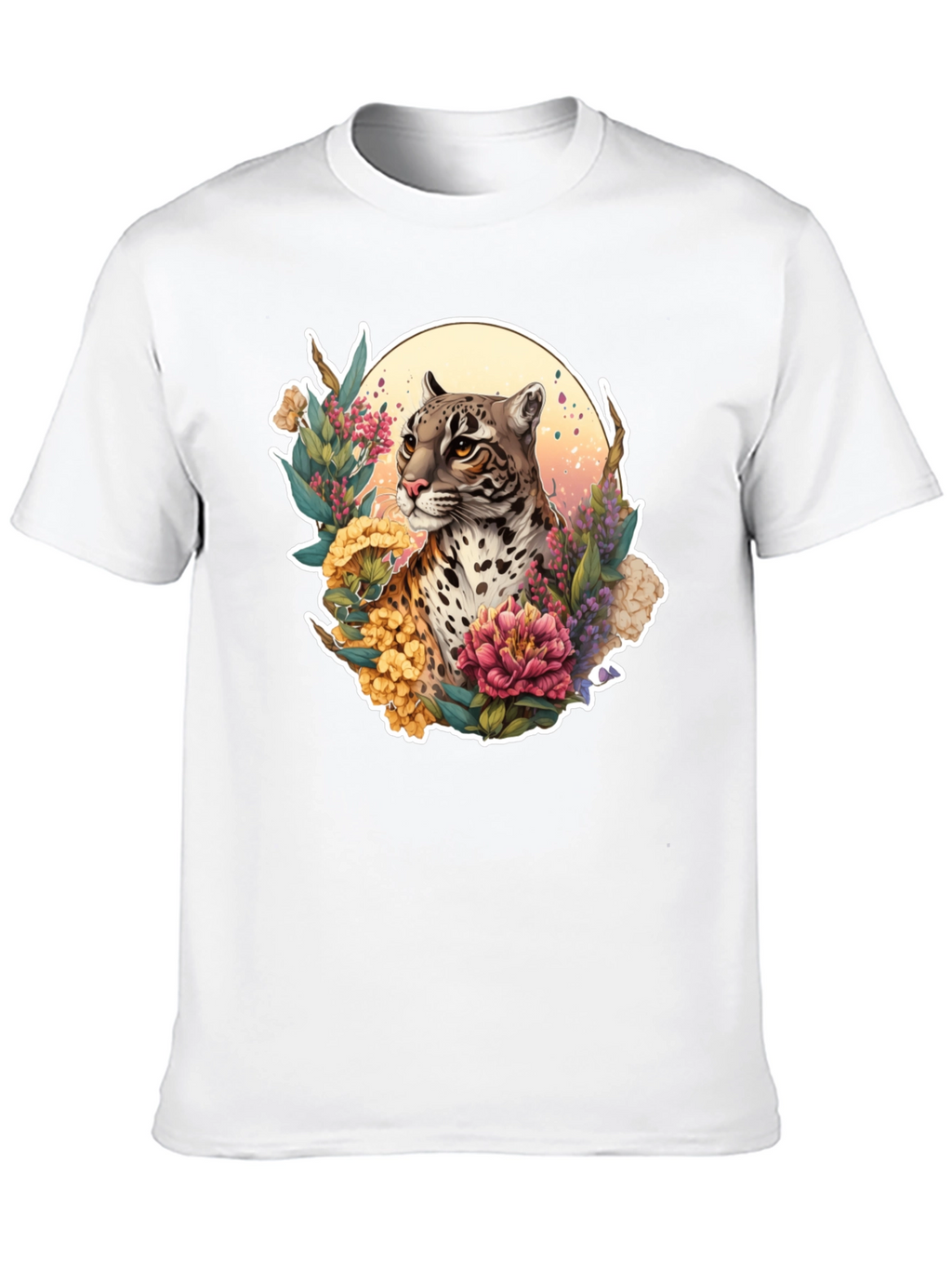 Ocelot Floral T-Shirt - Nature Inspired Design