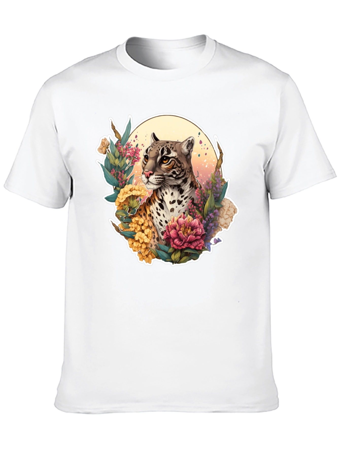 Ocelot Floral T-Shirt - Nature Inspired Design