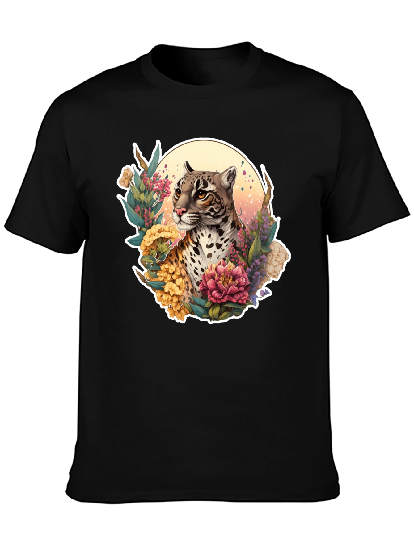 Ocelot Floral T-Shirt - Nature Inspired Design