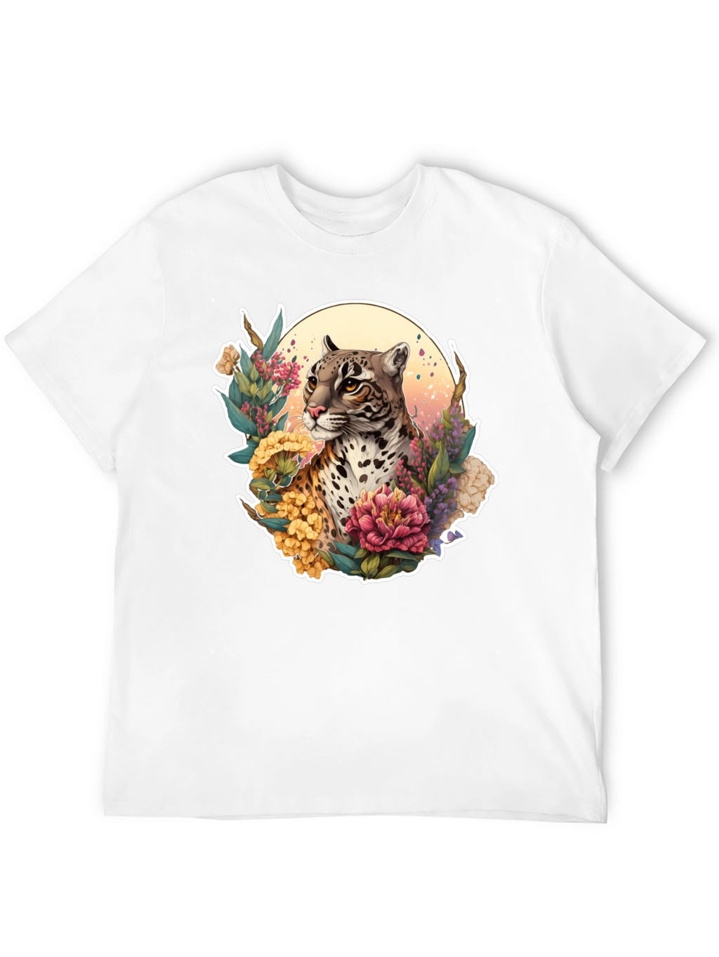 Ocelot Floral T-Shirt - Nature Inspired Design