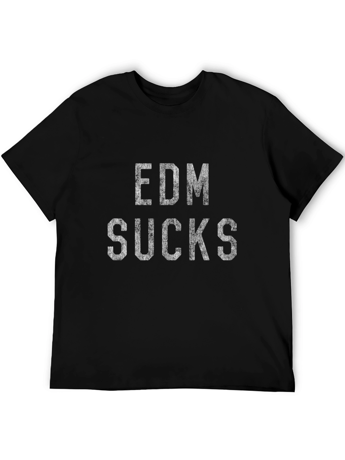 EDM Sucks Black Cotton T-Shirt