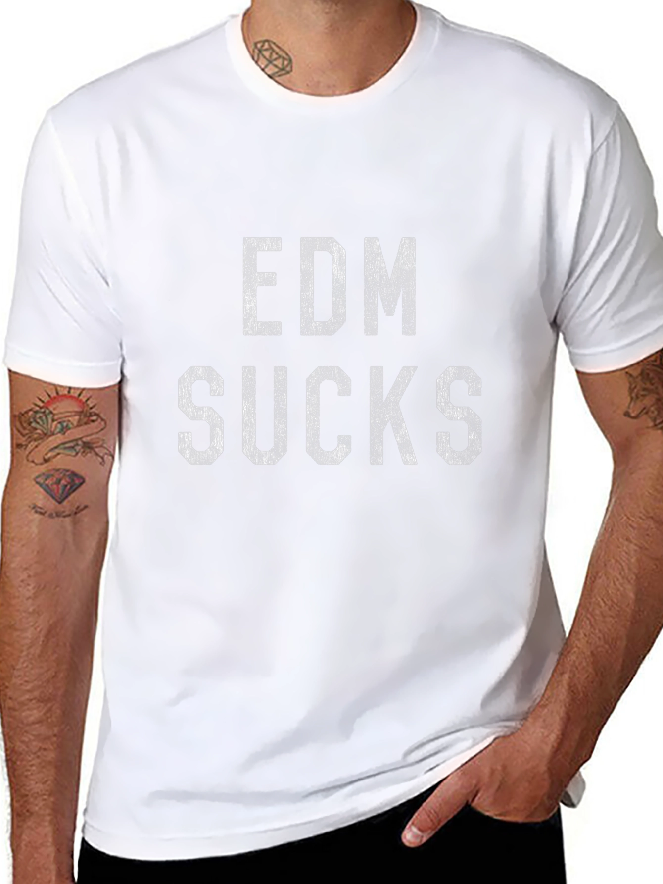 EDM Sucks Black Cotton T-Shirt