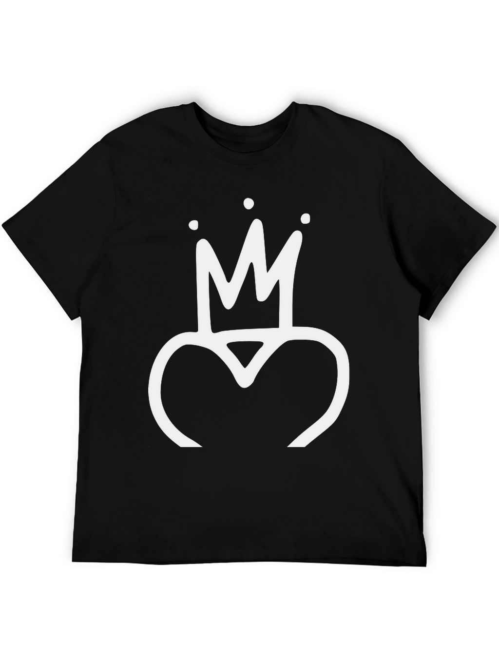 Crown Heart Black T-Shirt - Stylish Graphic Tee