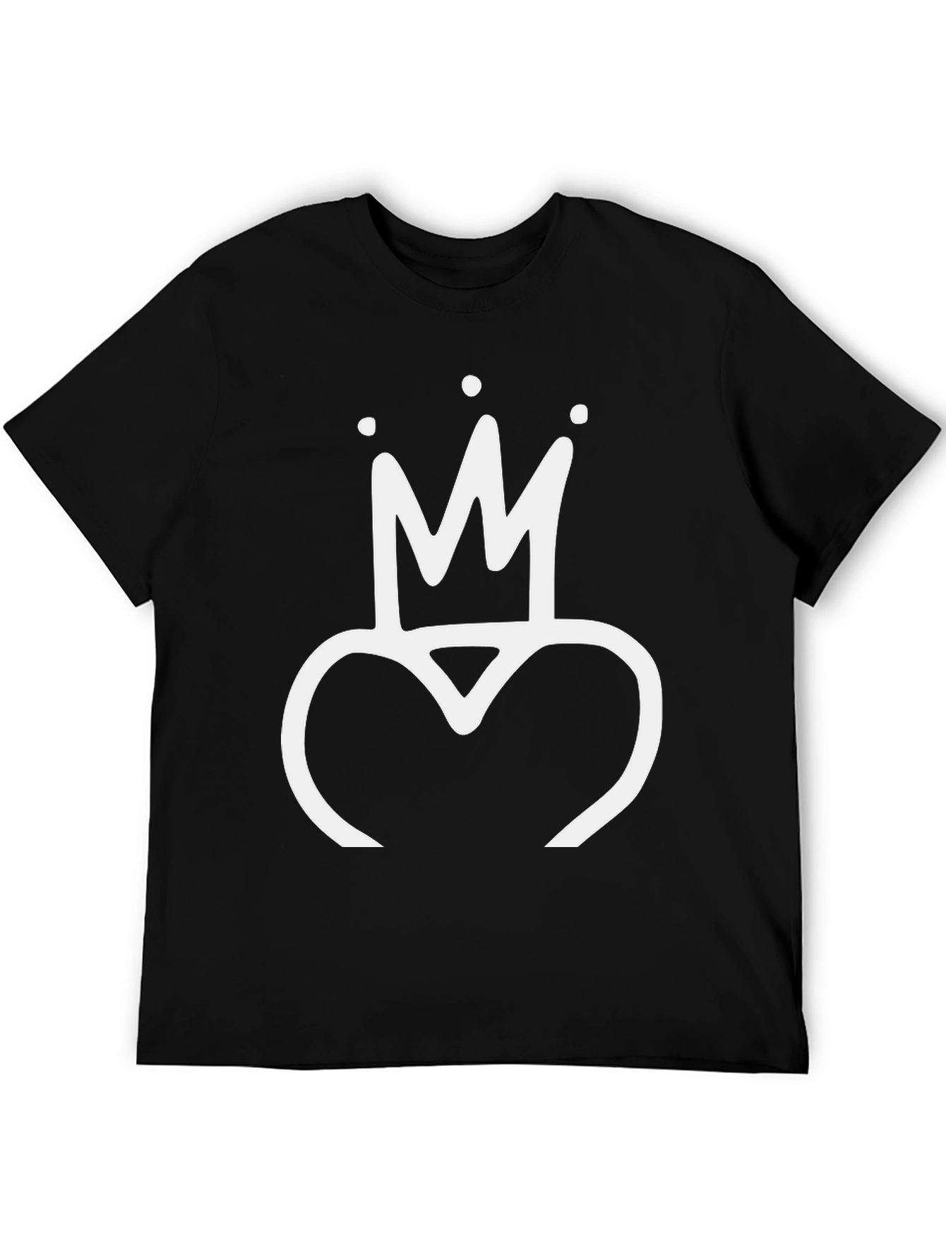 Crown Heart Black T-Shirt - Stylish Graphic Tee