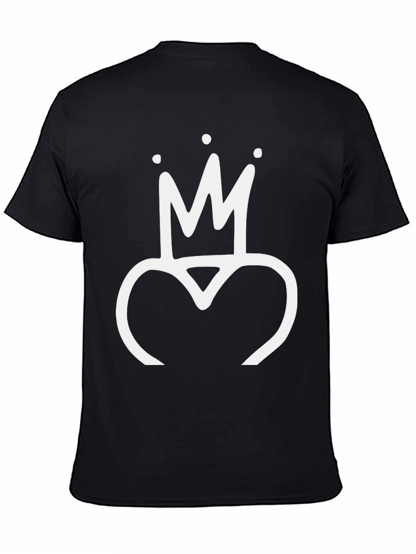 Crown Heart Black T-Shirt - Stylish Graphic Tee