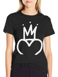 Crown Heart Black T-Shirt - Stylish Graphic Tee