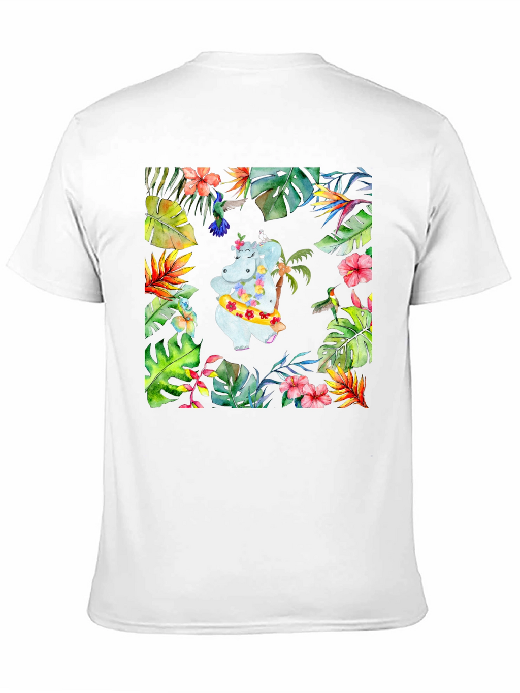 Tropical Hippo T-Shirt - Summer Vibes