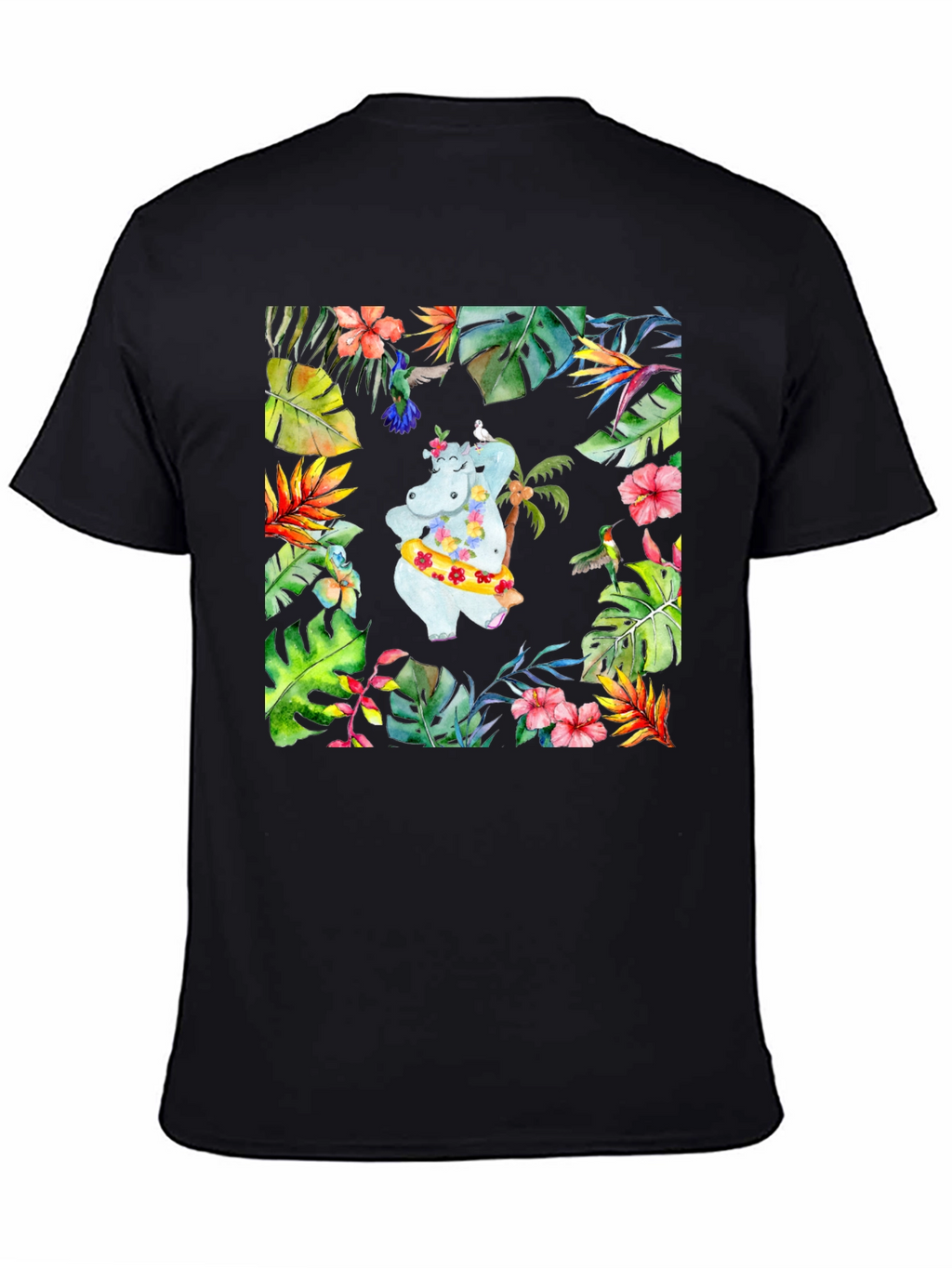 Tropical Hippo T-Shirt - Summer Vibes